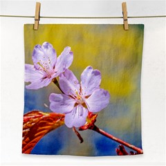 Sakura Flowers On Yellow Face Towel by FunnyCow