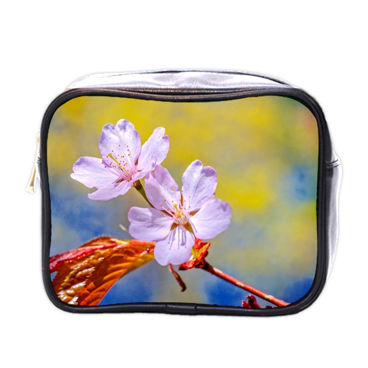 Sakura Flowers On Yellow Mini Toiletries Bags