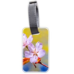 Sakura Flowers On Yellow Luggage Tags (two Sides) by FunnyCow