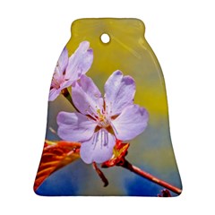 Sakura Flowers On Yellow Bell Ornament (two Sides) by FunnyCow