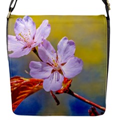 Sakura Flowers On Yellow Flap Messenger Bag (s) by FunnyCow