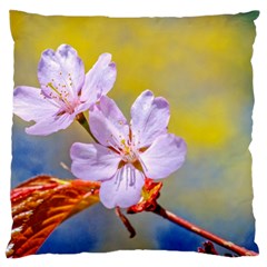 Sakura Flowers On Yellow Standard Flano Cushion Case (two Sides) by FunnyCow