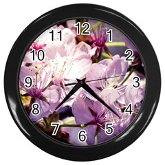 Sakura In The Shade Wall Clock (black) by FunnyCow