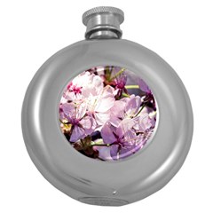 Sakura In The Shade Round Hip Flask (5 Oz) by FunnyCow