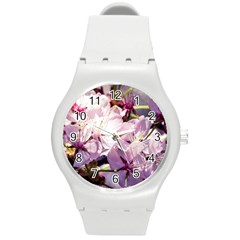 Sakura In The Shade Round Plastic Sport Watch (m) by FunnyCow