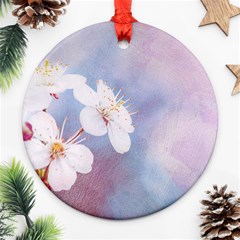 Pink Mist Of Sakura Ornament (round) by FunnyCow