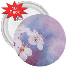 Pink Mist Of Sakura 3  Buttons (10 Pack)  by FunnyCow