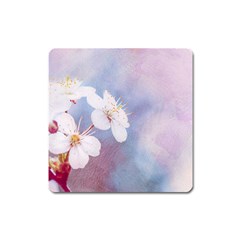 Pink Mist Of Sakura Square Magnet by FunnyCow