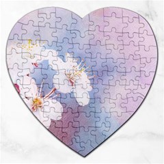 Pink Mist Of Sakura Jigsaw Puzzle (heart) by FunnyCow