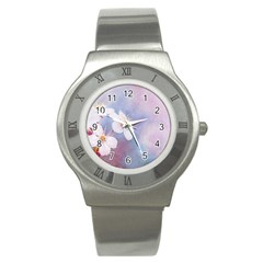 Pink Mist Of Sakura Stainless Steel Watch by FunnyCow