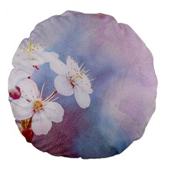 Pink Mist Of Sakura Large 18  Premium Flano Round Cushions by FunnyCow