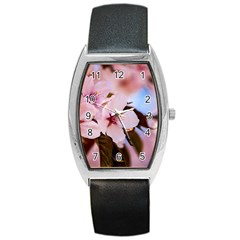 Three Sakura Flowers Barrel Style Metal Watch by FunnyCow