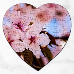 Three Sakura Flowers Jigsaw Puzzle (heart) by FunnyCow