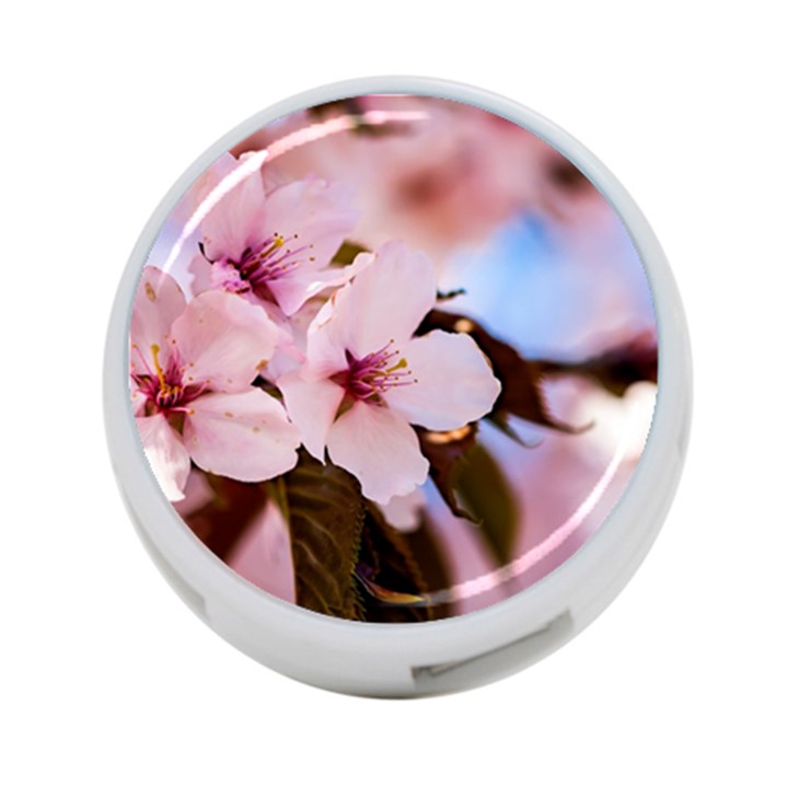 Three Sakura Flowers 4-Port USB Hub (Two Sides)