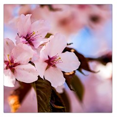 Three Sakura Flowers Large Satin Scarf (square) by FunnyCow