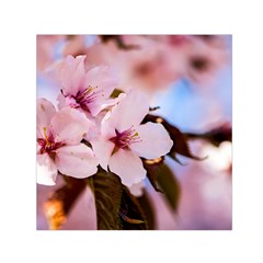 Three Sakura Flowers Small Satin Scarf (square) by FunnyCow