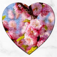 Flowering Almond Flowersg Jigsaw Puzzle (heart) by FunnyCow