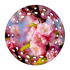 Flowering Almond Flowersg Round Filigree Ornament (two Sides) by FunnyCow