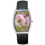 Single Almond Flower Barrel Style Metal Watch Front