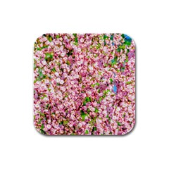 Almond Tree In Bloom Rubber Square Coaster (4 Pack)  by FunnyCow