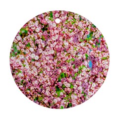 Almond Tree In Bloom Round Ornament (two Sides) by FunnyCow