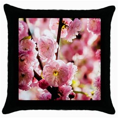 Blooming Almond At Sunset Throw Pillow Case (black) by FunnyCow