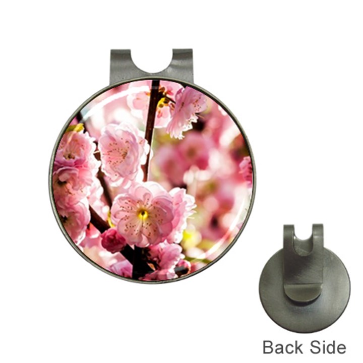 Blooming Almond At Sunset Hat Clips with Golf Markers