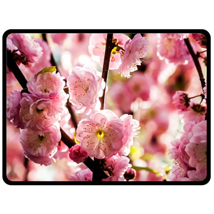 Blooming Almond At Sunset Fleece Blanket (Large) 