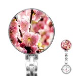 Blooming Almond At Sunset Stainless Steel Nurses Watch Front