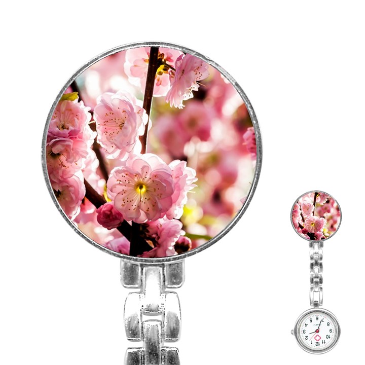 Blooming Almond At Sunset Stainless Steel Nurses Watch