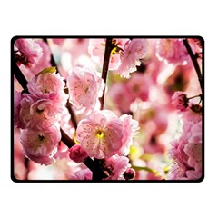 Blooming Almond At Sunset Double Sided Fleece Blanket (small)  by FunnyCow