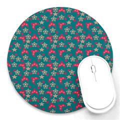 Teal Hats Round Mousepads by snowwhitegirl