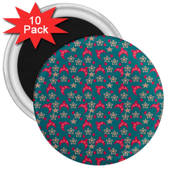 Teal Hats 3  Magnets (10 pack) 