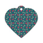 Teal Hats Dog Tag Heart (Two Sides) Front