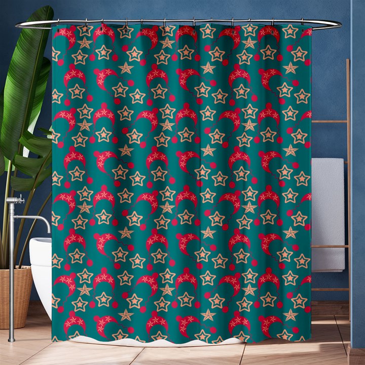 Teal Hats Shower Curtain 60  x 72  (Medium) 