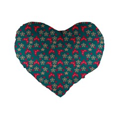 Teal Hats Standard 16  Premium Heart Shape Cushions by snowwhitegirl