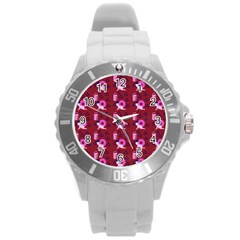 Punk Baby Red Round Plastic Sport Watch (l) by snowwhitegirl