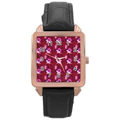 Punk Baby Red Rose Gold Leather Watch  by snowwhitegirl