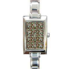 Brown With Blue Hats Rectangle Italian Charm Watch by snowwhitegirl