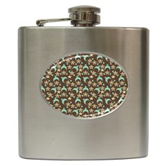 Brown With Blue Hats Hip Flask (6 Oz) by snowwhitegirl