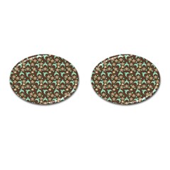 Brown With Blue Hats Cufflinks (oval)