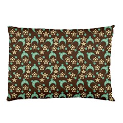 Brown With Blue Hats Pillow Case by snowwhitegirl