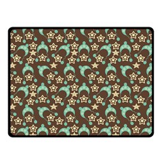 Brown With Blue Hats Fleece Blanket (small) by snowwhitegirl