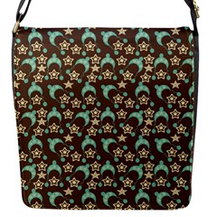 Brown With Blue Hats Flap Messenger Bag (s) by snowwhitegirl