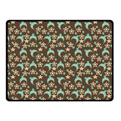 Brown With Blue Hats Double Sided Fleece Blanket (small)  by snowwhitegirl