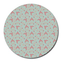 Mauve Winter Hat Round Mousepads by snowwhitegirl