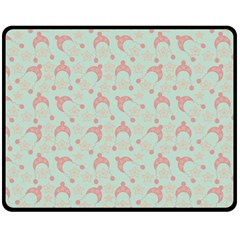 Mauve Winter Hat Fleece Blanket (medium)  by snowwhitegirl