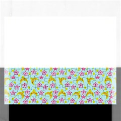 Blue Star Yellow Hats Rectangular Jigsaw Puzzl by snowwhitegirl