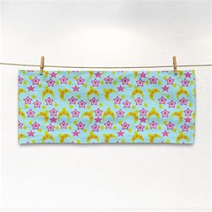 Blue Star Yellow Hats Hand Towel