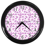 Violet Winter Hats Wall Clock (Black) Front